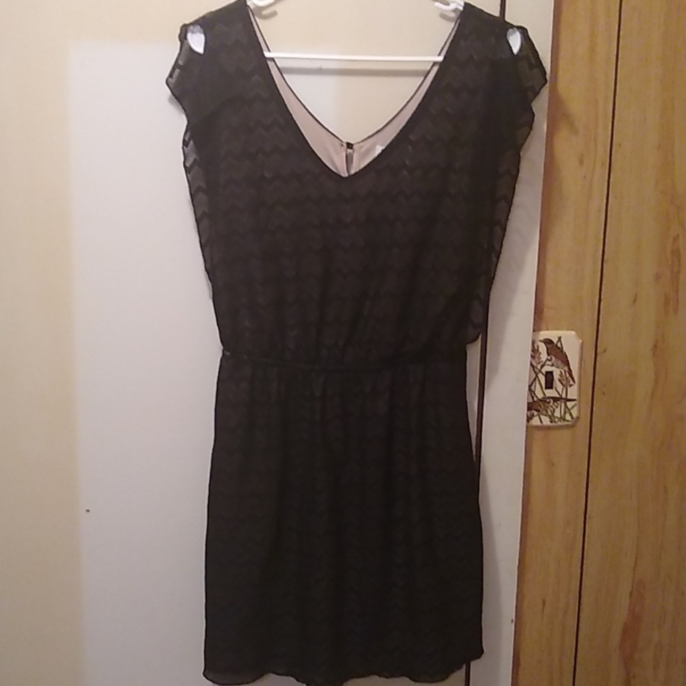 Black & Tan Chevron Dress